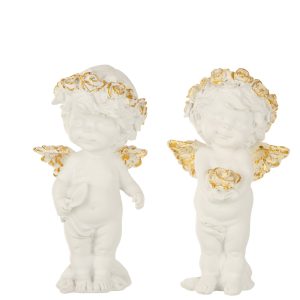J-Line figuur Engel Staand – polyresin – wit/goud – large – 2 stuks J-Line figuur Engel Staand – polyresin – wit/goud – large – 2 stuks