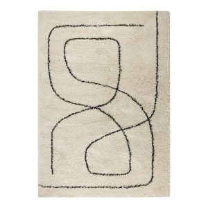 Interieur05 Hoogpolig Vloerkeed Lines wit – 160 x 230 cm