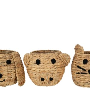 J-Line mand Kat/Hond/Varken – waterhyacinth – naturel – 3 stuks J-Line mand Kat/Hond/Varken – waterhyacinth – naturel – 3 stuks