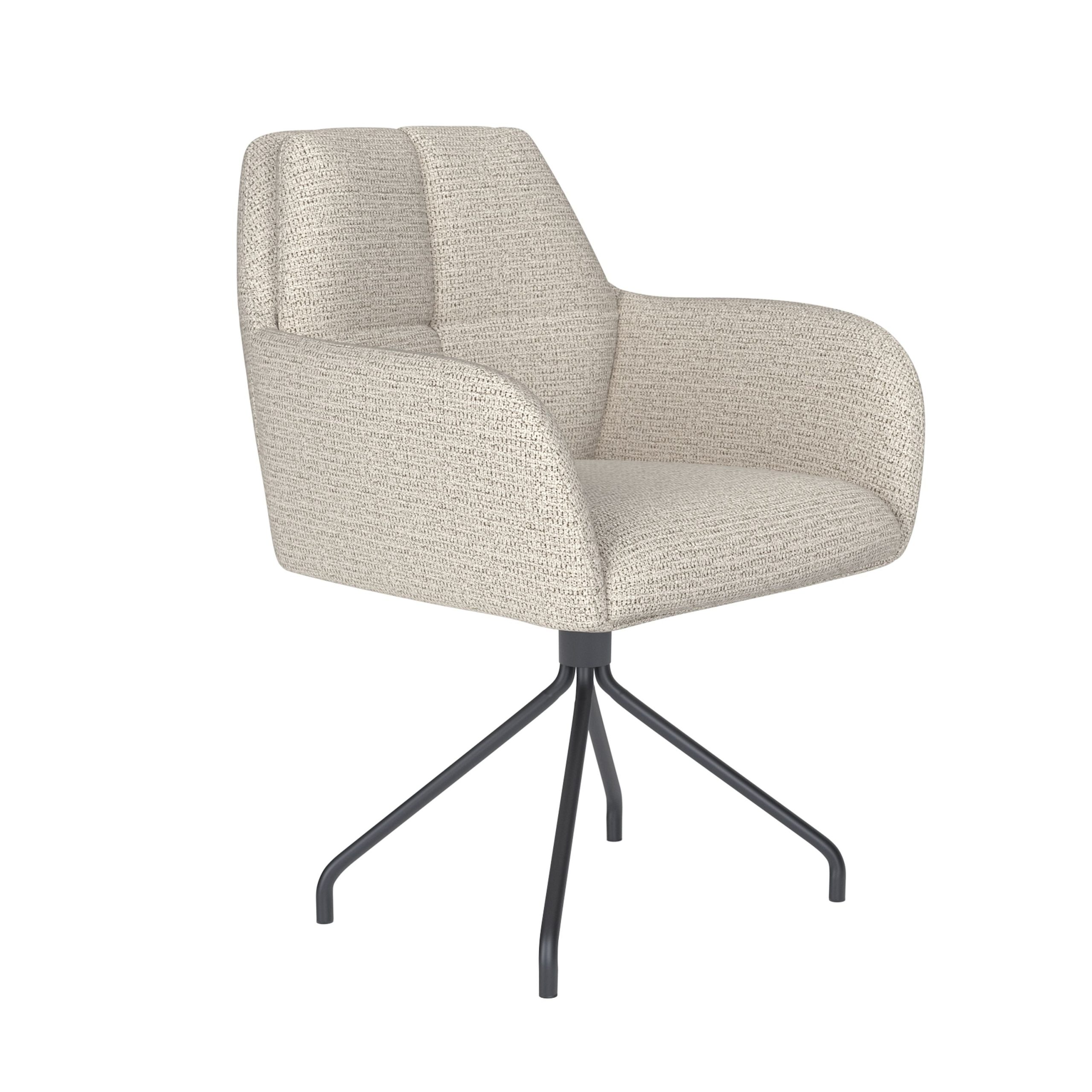 Housecraft Living Pete Eetkamerstoel Draaibaar Metaal Spider Off-White