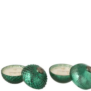 J-Line geurkaars Kerstbal – glas – groen – small – 2 stuks J-Line geurkaars Kerstbal – glas – groen – small – 2 stuks