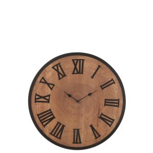 J-Line klok Nue – mdf/ijzer – naturel – small – Ø 40 cm J-Line klok Nue – mdf/ijzer – naturel – small – Ø 40 cm