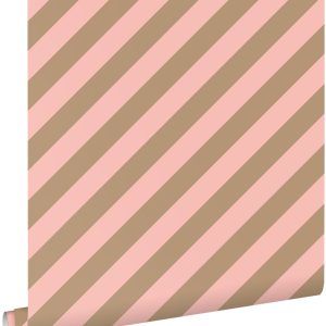 ESTAhome behang strepen roze en beige bruin – 50 x 900 cm – 139955 ESTAhome behang strepen roze en beige bruin – 50 x 900 cm – 139955
