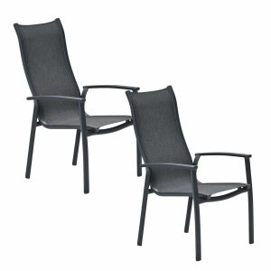Garden Impressions Tuinstoel Hilly stapelbaar donker grijs – 2 stuks Garden Impressions Tuinstoel Hilly stapelbaar donker grijs – 2 stuks