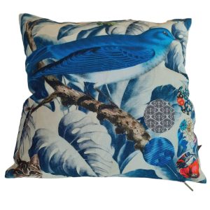 Furnilux Set van 2 Sierkussens – Vogel – Blauw – 45x45x10cm Furnilux Set van 2 Sierkussens – Vogel – Blauw – 45x45x10cm