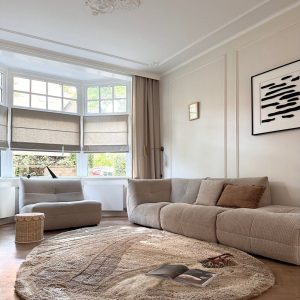 Interieur05 organisch vloerkleed Odelia – bruin/taupe – 150 x 80 cm