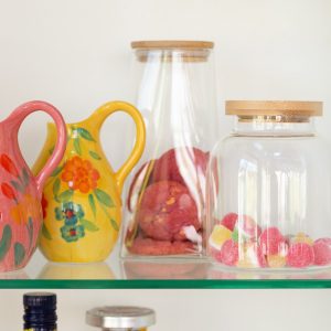 J-Line vaas Jug Alegria – keramiek – mix – 2 stuks – Ø 9 cm