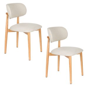 Housecraft Living Elle Eetkamerstoelen Beige – Set van 2