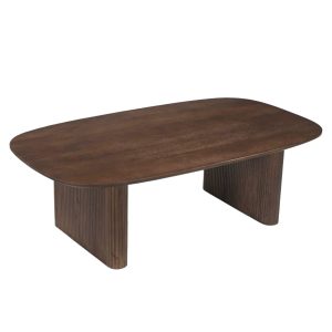 Giga Meubel Salontafel Juro – Deens Ovaal Donkerbruin Hout – 120x70x38