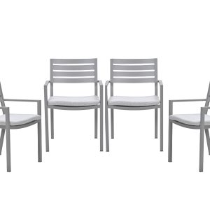 Garden Impressions Oklahoma tuinstoelen set van 4 taupe Garden Impressions Oklahoma tuinstoelen set van 4 taupe