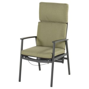Hartman Tuinstoel Flora – Zwart Aluminium – Zithoogte 48cm – Set van 2