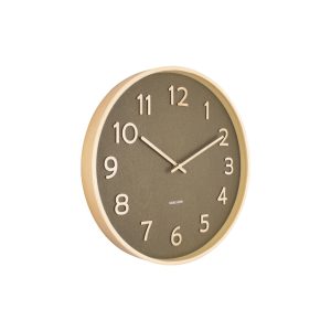 Karlsson wandklok Pure Wood – groen – Ø40cm
