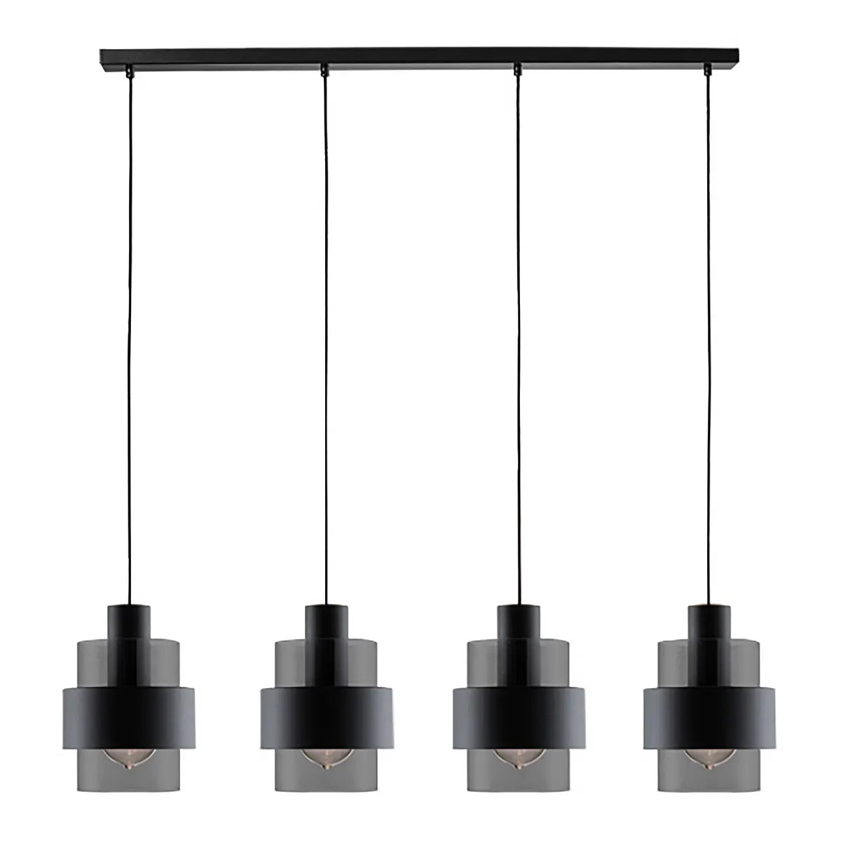 Freelight hanglamp Chiasso - 4 lichts - 120 x 150 cm - zwart