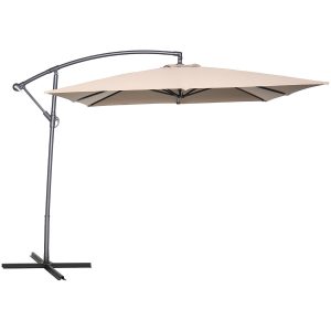 Garden Impressions zweefparasol Corfu taupe met voet – 250×250 cm