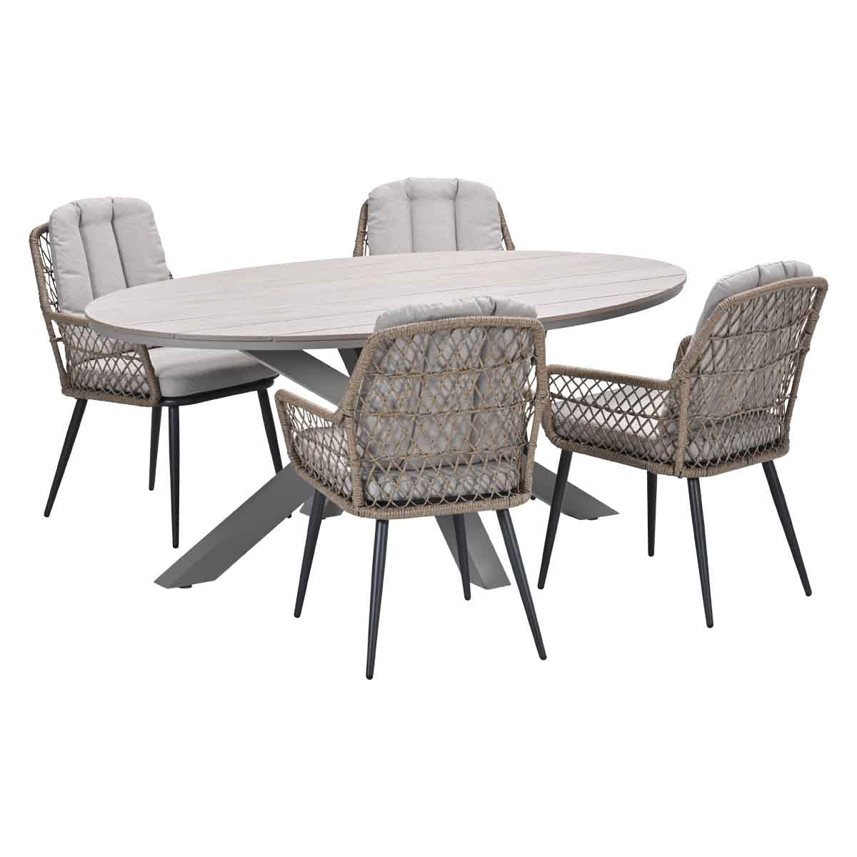 Garden Impressions tuinset Kalibo - Tulli - natural - 180x115 cm - 5-d