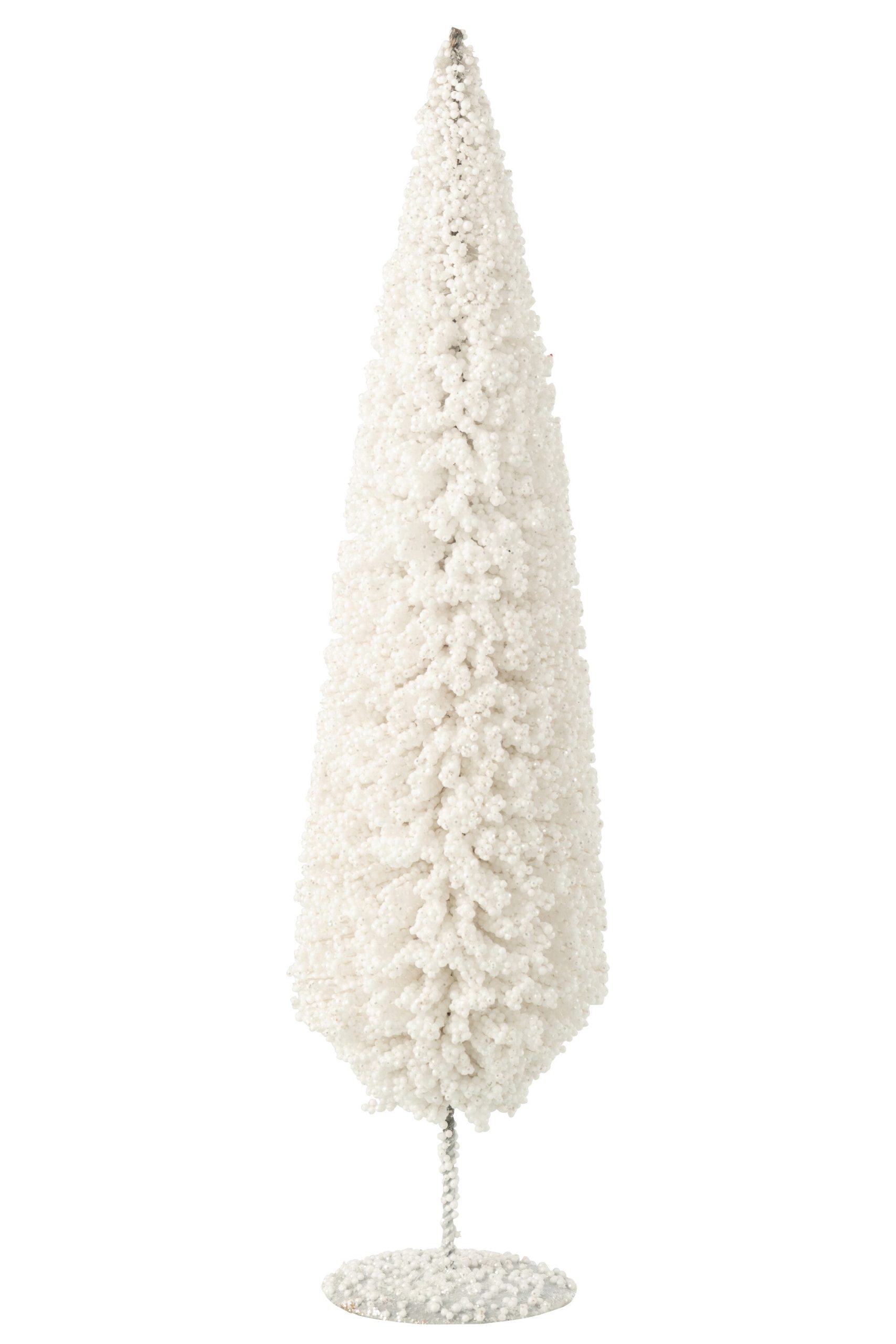 J-Line decoratie Kerstboom - kunststof - wit - large