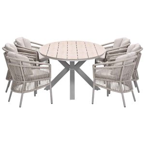 Garden Impressions tuinset Sorong – Tulli – taupe – 220×115 cm – 7-del