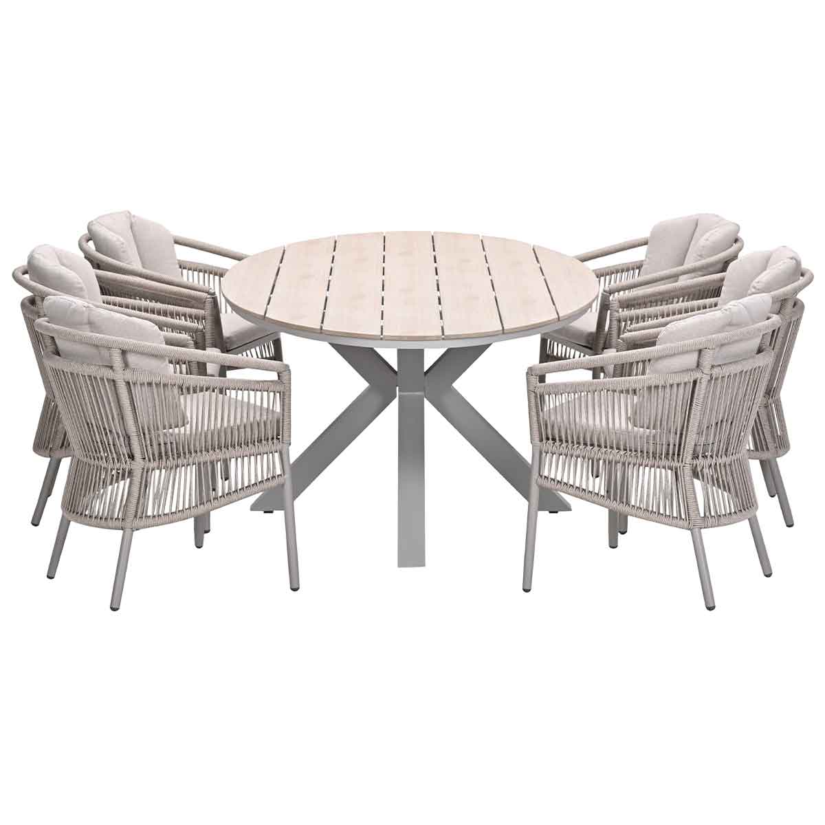 Garden Impressions tuinset Sorong - Tulli - taupe - 220x115 cm - 7-del