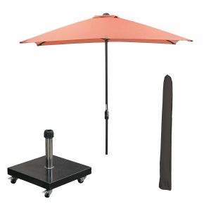 Garden Impressions stokparasol Lotus koper 250×250 cm met 40kg Eureka