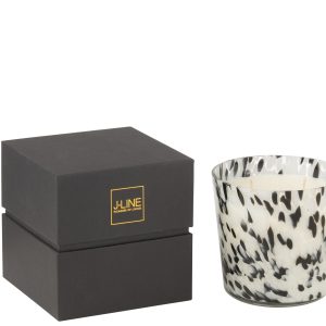 J-Line geurkaars Noa – Stone & Rock – glas – zwart/wit – small – 50U J-Line geurkaars Noa – Stone & Rock – glas – zwart/wit – small – 50U