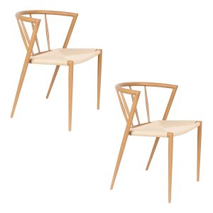 Housecraft Living Che Eetkamerstoelen Naturel – Set van 2 Housecraft Living Che Eetkamerstoelen Naturel – Set van 2