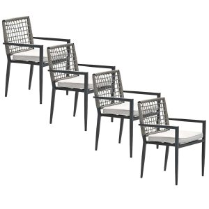 Garden Impressions tuinstoel Burela taupe set van 4 Garden Impressions tuinstoel Burela taupe set van 4