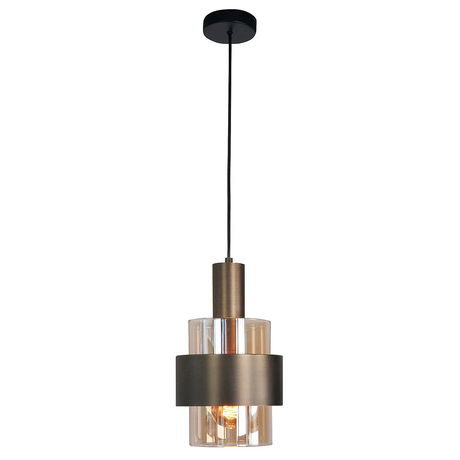 Highlight hanglamp Marrone - 1 lichts - 18 x 150 cm - brons