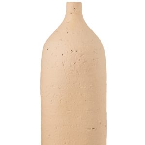 J-Line vaas Enya Fles – keramiek – beige – large – 40 cm hoog
