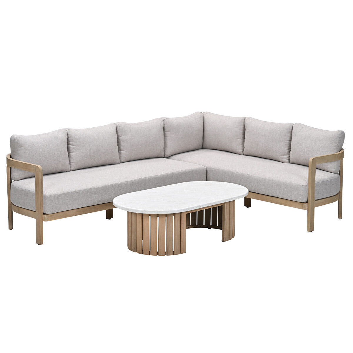 Garden Impressions Loungeset Sirocco 3-delig rechts - acacia - grey sa