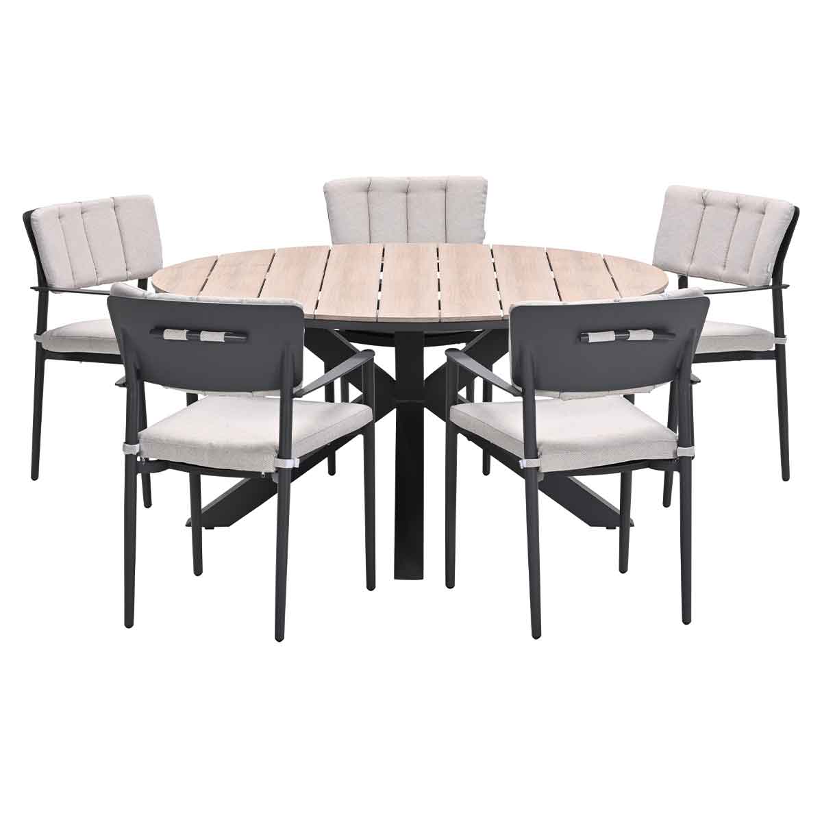 Garden Impressions tuinset Dane - Tulli - donker grijs - Ø148x75 cm -