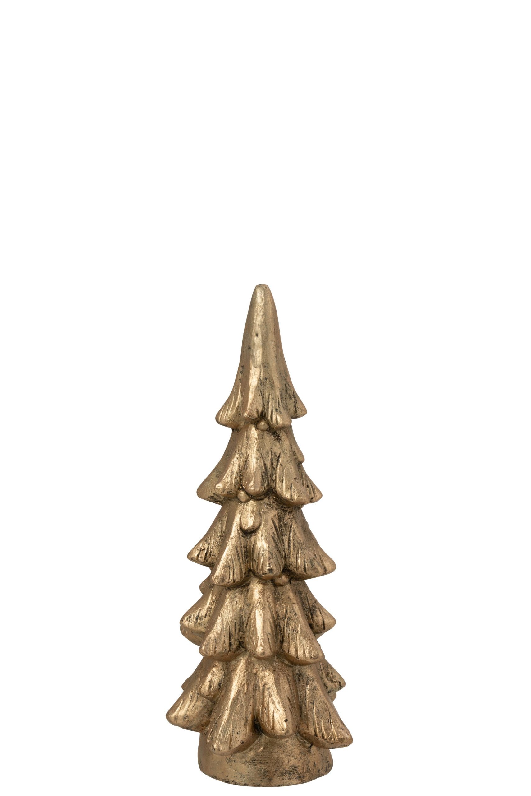 J-Line decoratie Kerstboom - magnesium - goud - small
