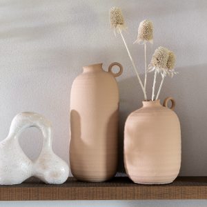 J-Line decoratie Abstract Olina – keramiek – creme – small