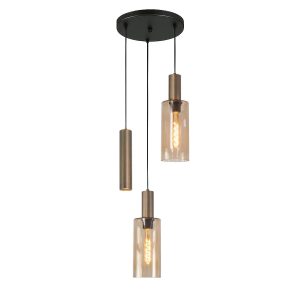 Highlight hanglamp Perugia – 3 lichts – 40 x 160 cm – zwart brons Highlight hanglamp Perugia – 3 lichts – 40 x 160 cm – zwart brons