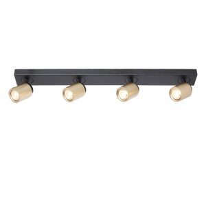 Freelight spot Razza – 4 lichts – 76 x 14 cm – zwart goud Freelight spot Razza – 4 lichts – 76 x 14 cm – zwart goud