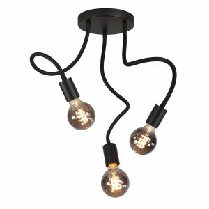 Highlight plafondlamp Flex – 3 lichts – 20 x 50 cm – zwart