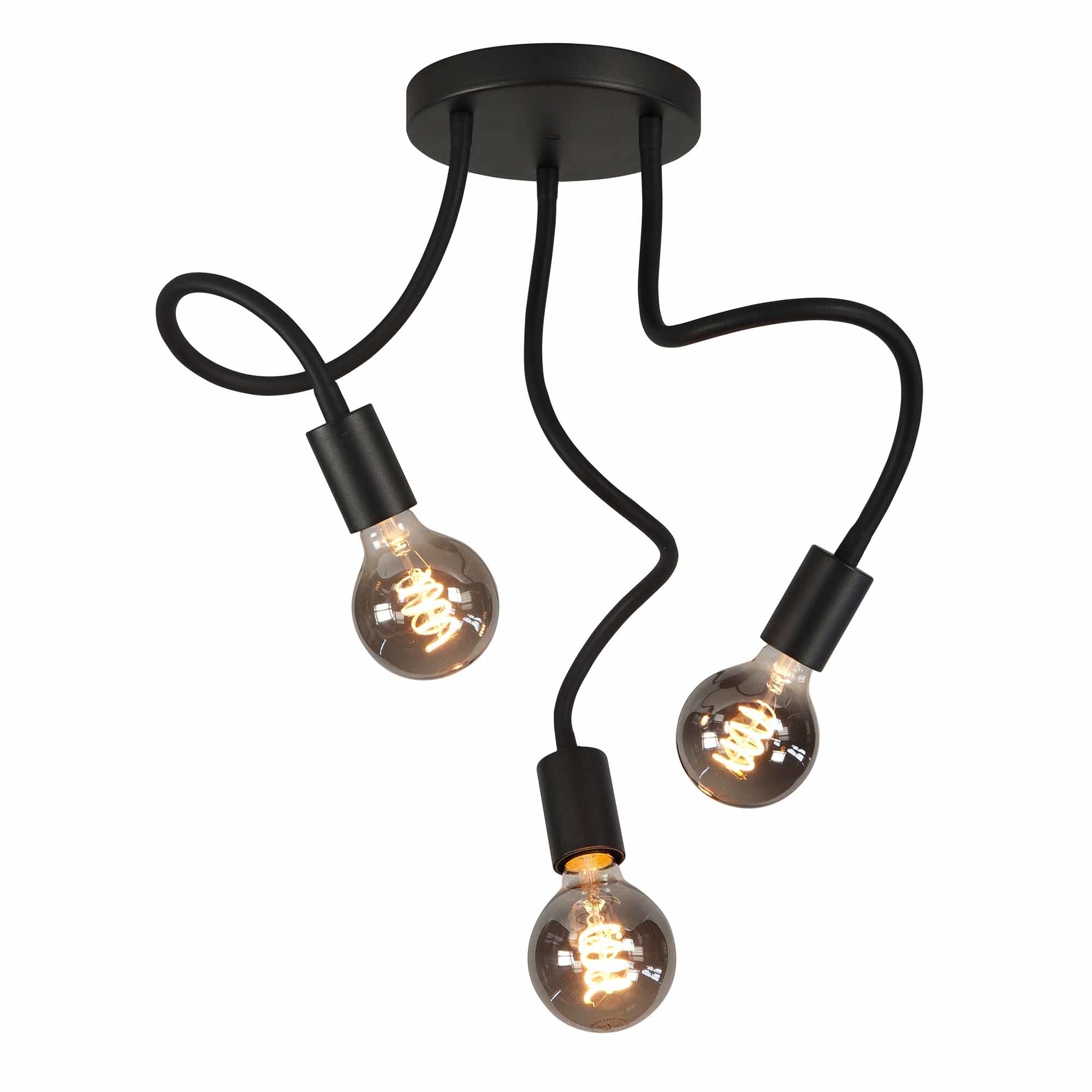 Highlight plafondlamp Flex - 3 lichts - 20 x 50 cm - zwart