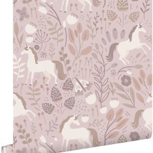 ESTAhome behang unicorns mauve paars – 53 cm x 10.05 m – 131232 ESTAhome behang unicorns mauve paars – 53 cm x 10.05 m – 131232
