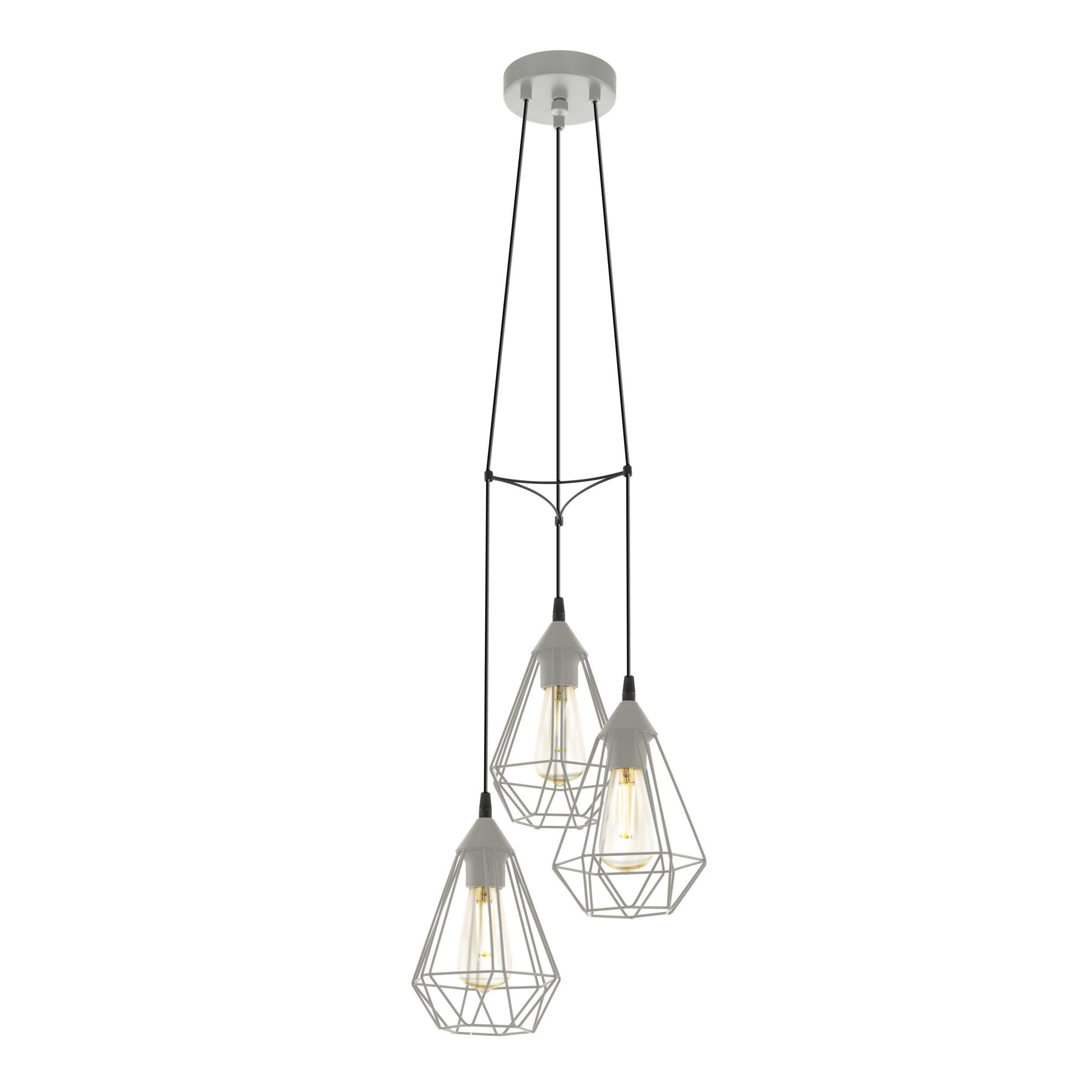 EGLO hanglamp Tarbes - 3xe27 - ø 31 cm - grijs