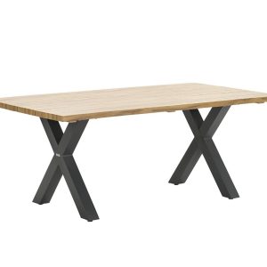Zeus dining tafel – 180×100 cm – carbon black – teak look Zeus dining tafel – 180×100 cm – carbon black – teak look