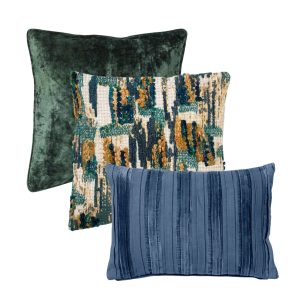 KUSSENSET | 3-delig | groen, blauw | Hoii | inclusief binnenkussens