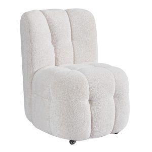 Giga Meubel Eetkamerstoel Jake – Beige Stof – Incl. Wielen – Set van 2 Giga Meubel Eetkamerstoel Jake – Beige Stof – Incl. Wielen – Set van 2