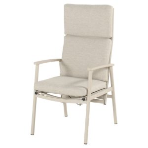 Hartman Tuinstoel Flora – Beige Aluminium – Zithoogte 48cm – Set van 2