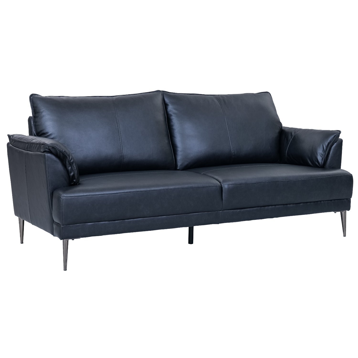 Furnhouse 3-zitsbank Soul - Zwart - Leer - 90x195x88