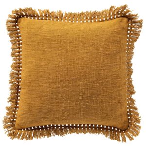 JONNA – sierkussen 45×45 cm – gerecycled – katoen – Chai Tea – geel