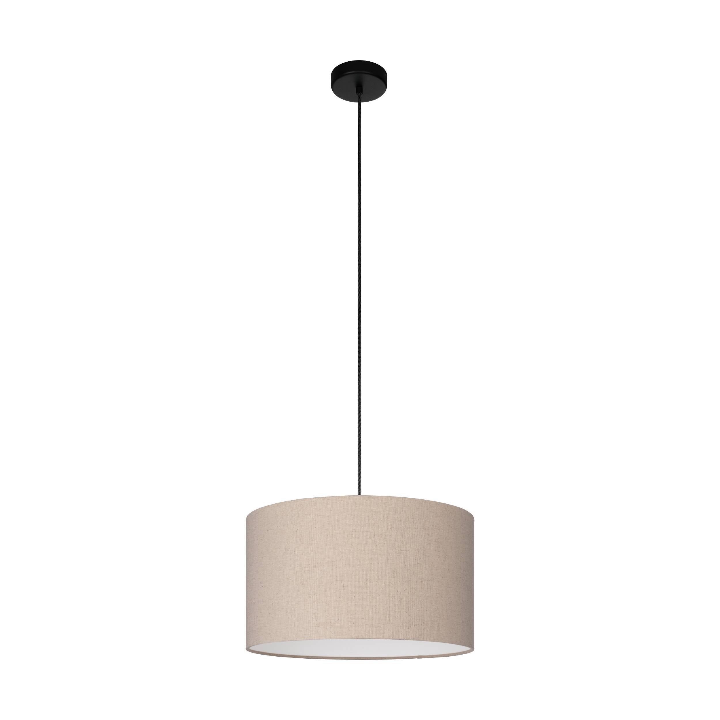 EGLO hanglamp Feniglia - e27 - ø 38 cm - beige/zwart - linnen