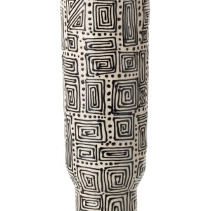 J-Line vaas Patroon – keramiek – wit/zwart – large
