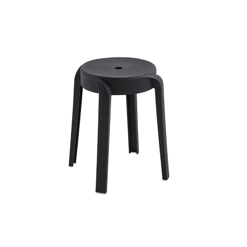 Home Deluxe | Kruk NIVO - Zwart, set van 4 | Stapelbaar
