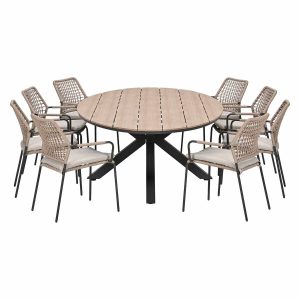 Garden Impressions Tuinset Natas sand 9-delig – Tulli tuintafel ovaal Garden Impressions Tuinset Natas sand 9-delig – Tulli tuintafel ovaal