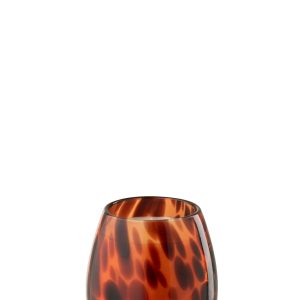 J-Line kaars Mia – glas – oranje/zwart – small – 90U J-Line kaars Mia – glas – oranje/zwart – small – 90U