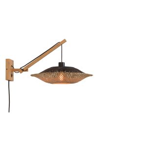 GOOD&MOJO wandlamp Kalimantan – bruin – Ø44cm GOOD&MOJO wandlamp Kalimantan – bruin – Ø44cm